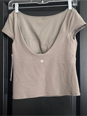 lululemon Align Scoop-Back Short Sleeve Top in taupe beige